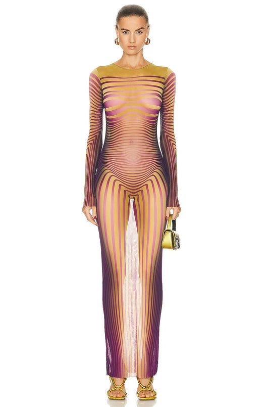 Jean Paul Gaultier - Green 'The Body Morphing' Maxi Dress