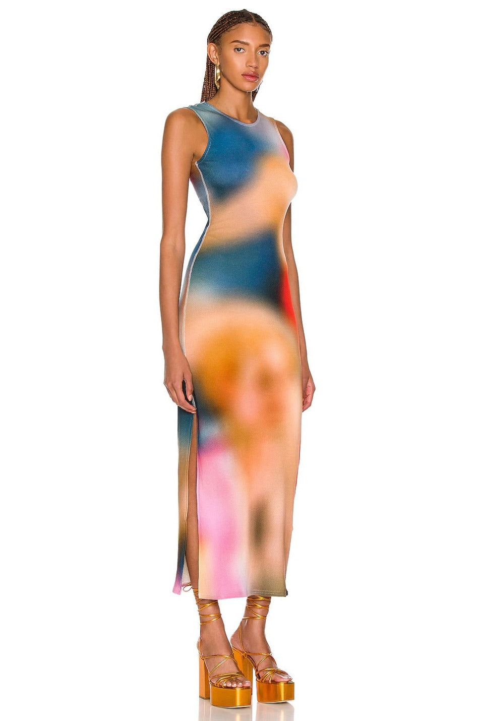 loewe blur print tank dress