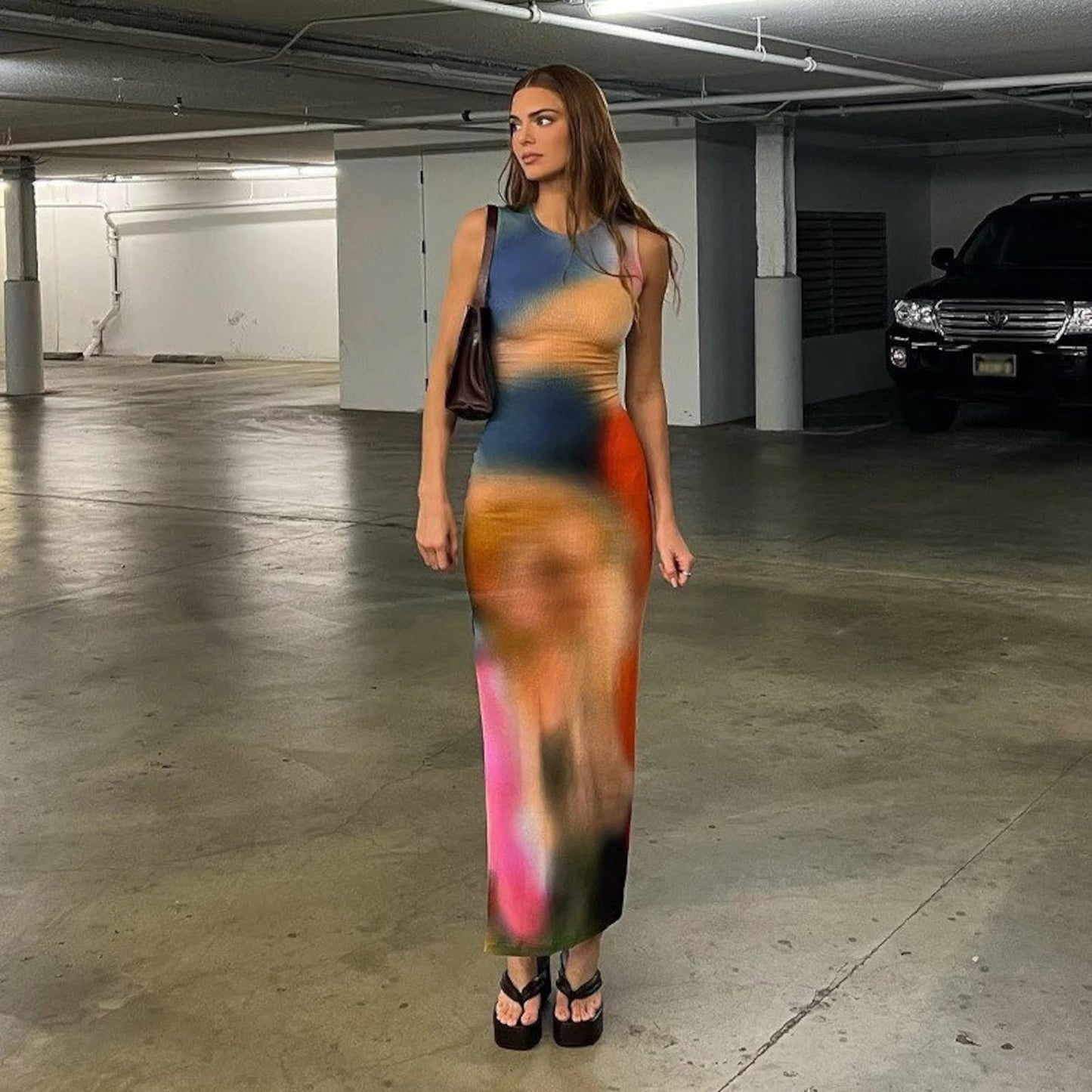 loewe blur print tank dress